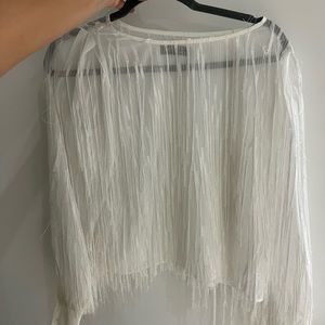 White Fringe Boutique Top